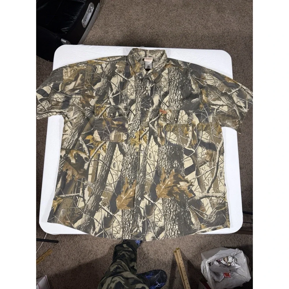 Vintage Woolrich Realtree Hardwood Camo Shirt Men's 2XL Hunting‎ Outdoor Cotton